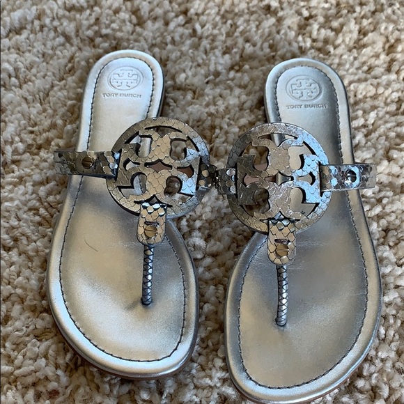 Tory Burch Shoes - Tory Burch Miller Silver Sandals 8 1/2